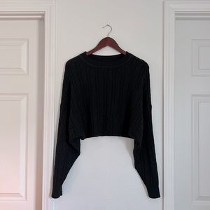 Cropped black sweater